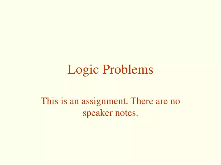 logic problems