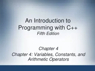 An Introduction to Programming with C++ Fifth Edition