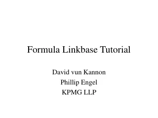 Formula Linkbase Tutorial