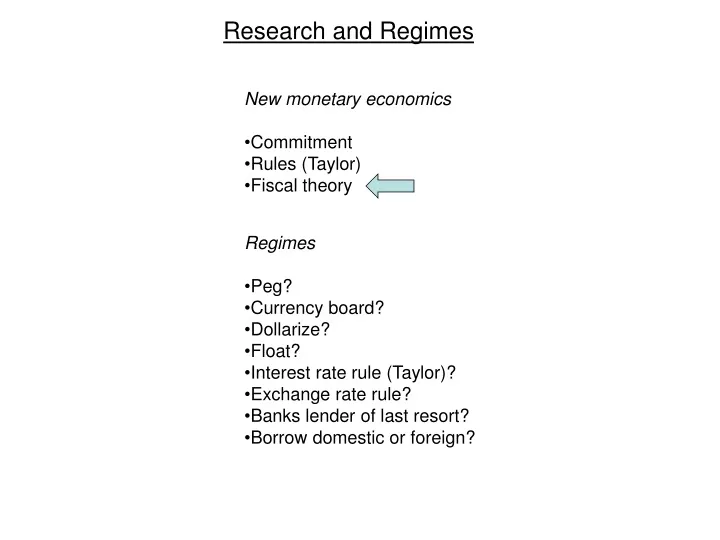 research and regimes
