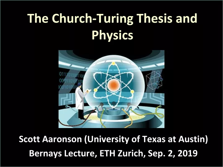 the church turing thesis and physics