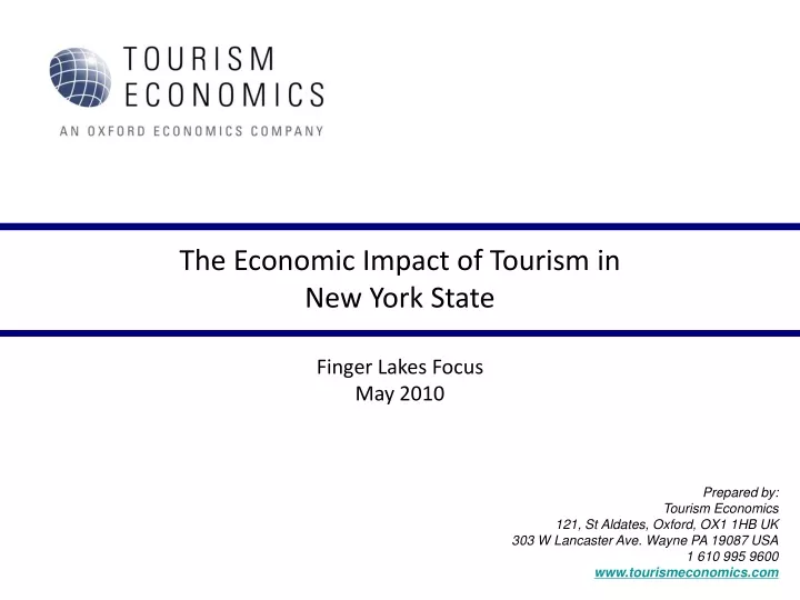 the economic impact of tourism in new york state