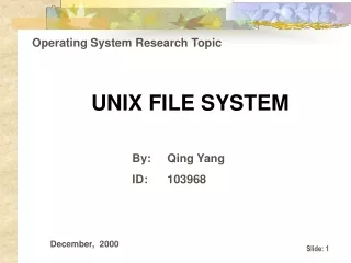 UNIX FILE SYSTEM