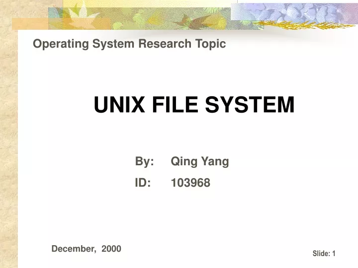operating system research topic