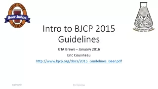 Intro to BJCP 2015 Guidelines