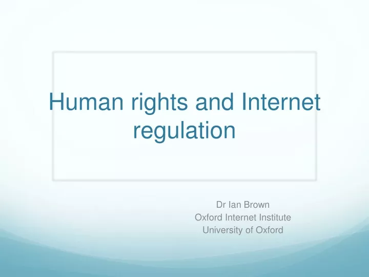 human rights and internet regulation