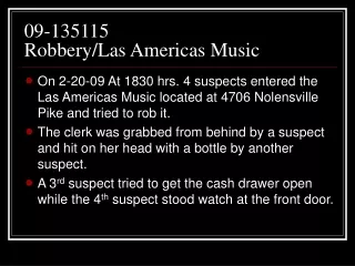 09-135115 Robbery/Las Americas Music