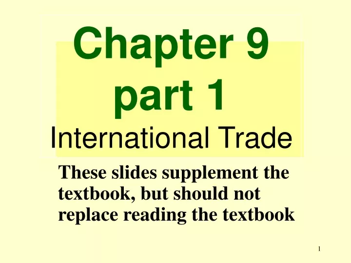 chapter 9 part 1 international trade