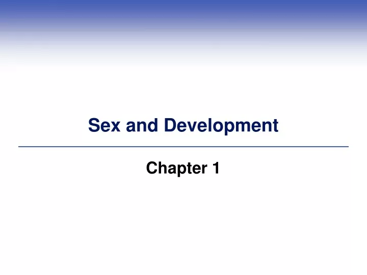 sex and development