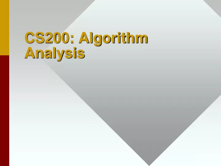 cs200 algorithm analysis