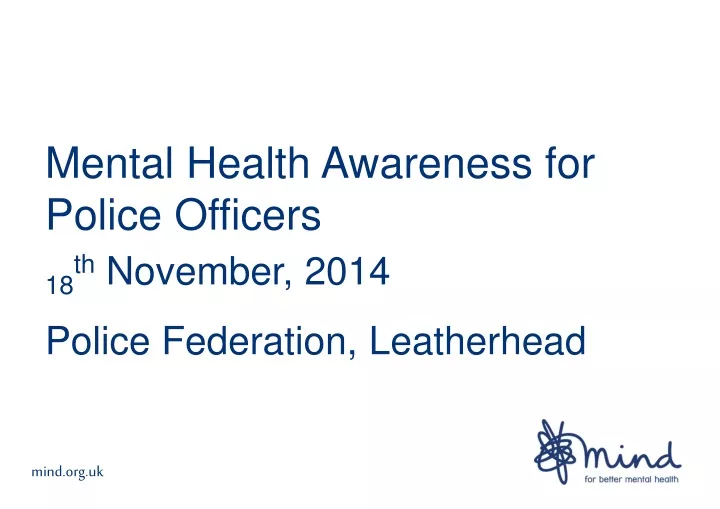 mental health awareness for police officers