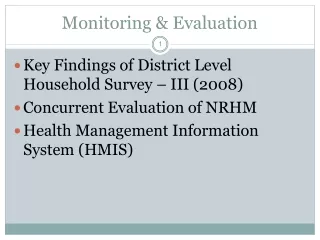 Monitoring &amp; Evaluation