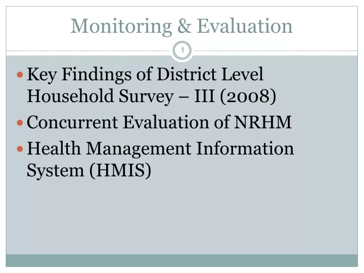 monitoring evaluation