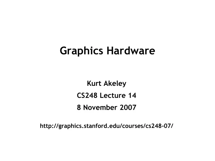 graphics hardware