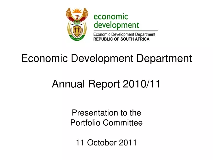 economic development department annual report 2010 11