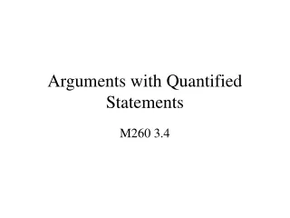 Arguments with Quantified Statements