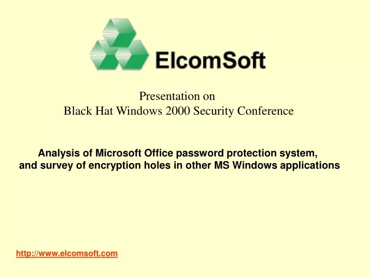 presentation on black hat windows 2000 security