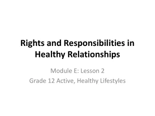 Rights and Responsibilities in Healthy Relationships