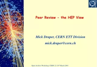 Peer Review - the HEP View