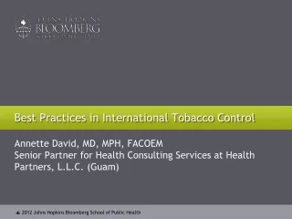 Best Practices in International Tobacco Control