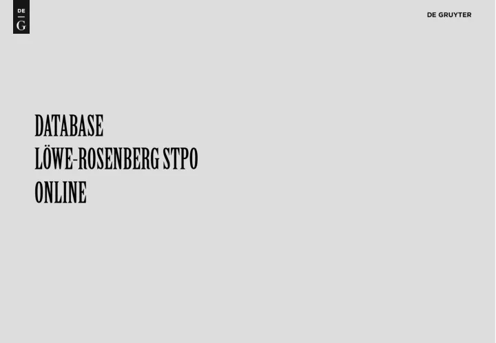 database l we rosenberg stpo online