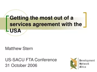 Getting the most out of a services agreement with the USA