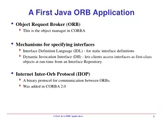 A First Java ORB Application