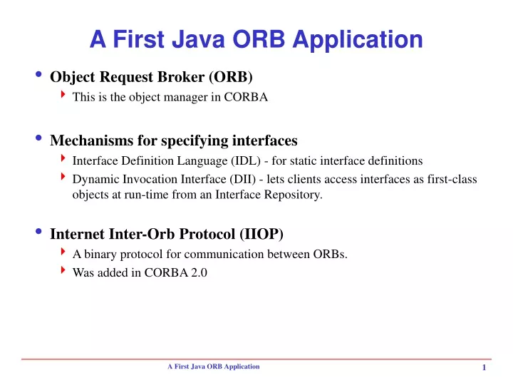 a first java orb application