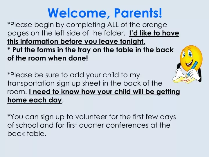 welcome parents