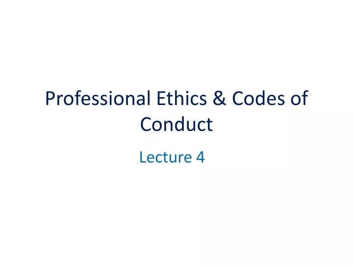 professional ethics codes of conduct