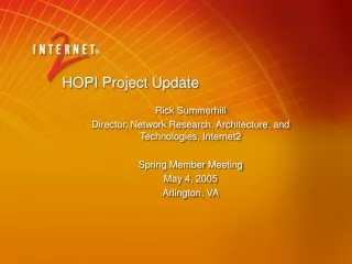 HOPI Project Update