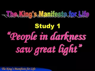 “People in darkness saw great light”