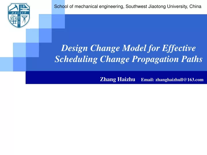 design change model for effective scheduling change propagation paths
