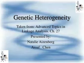 Genetic Heterogeneity
