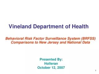 Vineland Department of Health