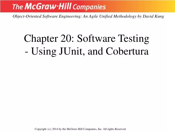 chapter 20 software testing using junit and cobertura