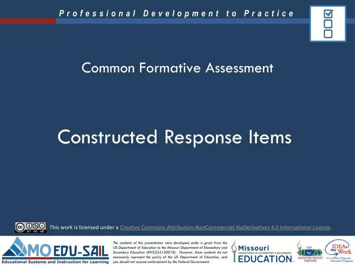 constructed response items