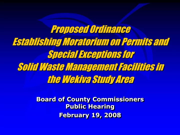 proposed ordinance establishing moratorium