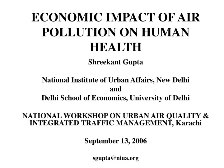 economic impact of air pollution on human health
