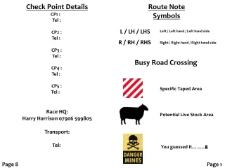 Route Note Symbols