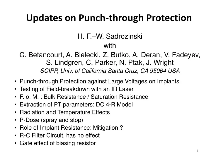 updates on punch through protection