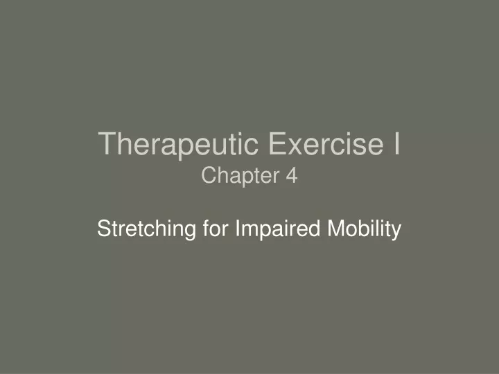 therapeutic exercise i chapter 4