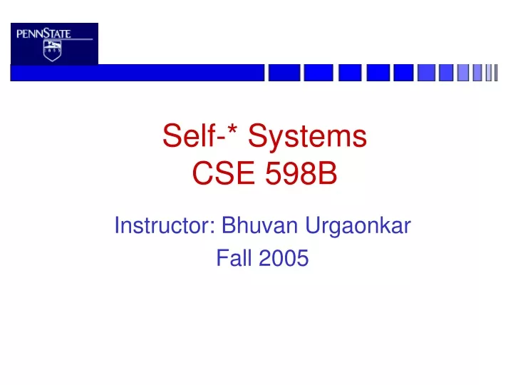 self systems cse 598b