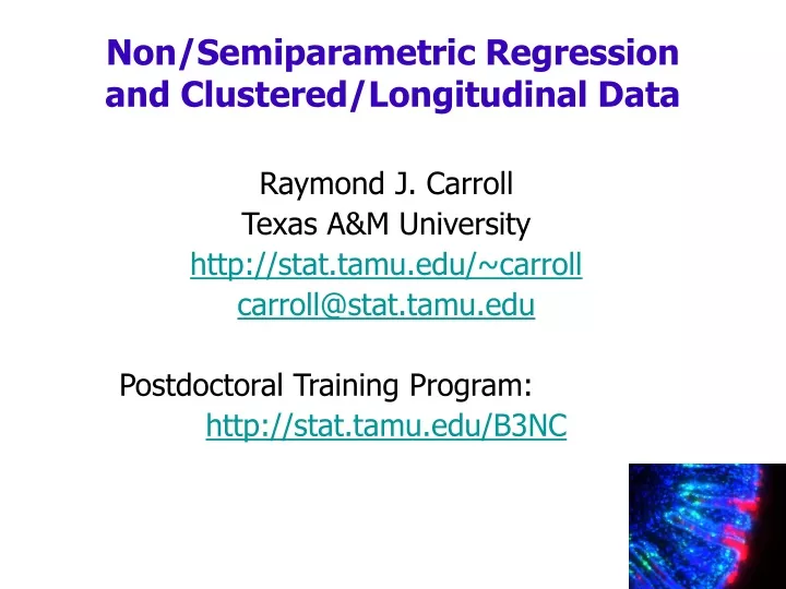 non semiparametric regression and clustered