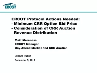 Matt Mereness ERCOT Manager  Day-Ahead Market and CRR Auction