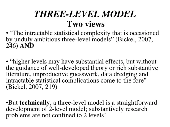 three level model