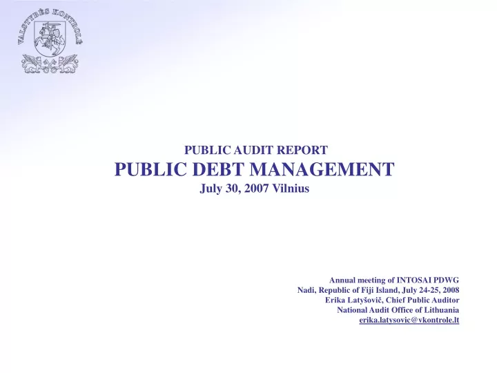 public audit report public debt management july
