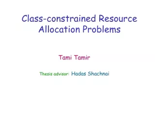 Class-constrained Resource Allocation Problems