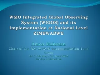 WMO Integrated Global Observing System (WIGOS) at National Level