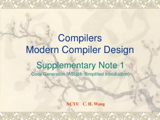Compilers Modern Compiler Design